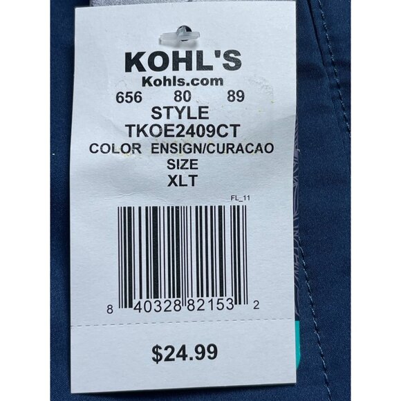 Trinity Coast Mens XLT Swim Shorts Blue & Aqua Color Block Elastic Waist - Picture 12 of 12